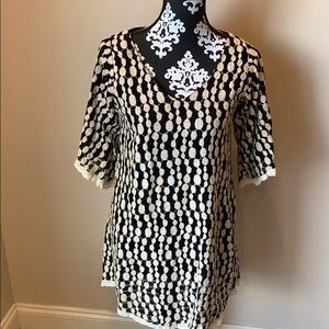 Black with creme accents dress